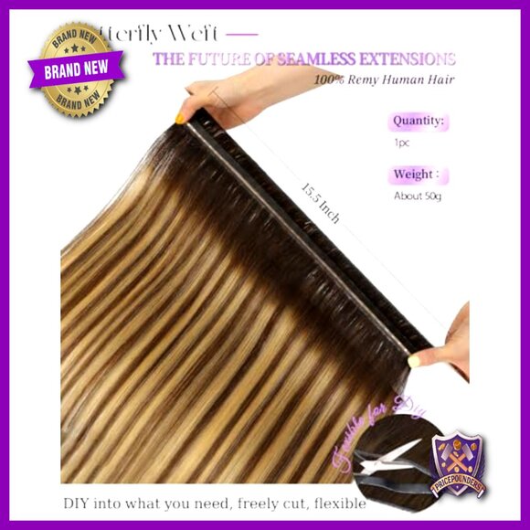Human Hair Extensions 16 Inch Remy Wefts Lightweight Volume Length main image 4